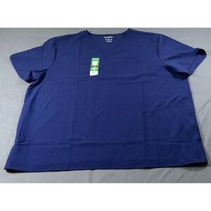 Scrubstar Premium Scrubwear Unisex V-Neck Scrub Top Indigo Blue 2XL WM03T921